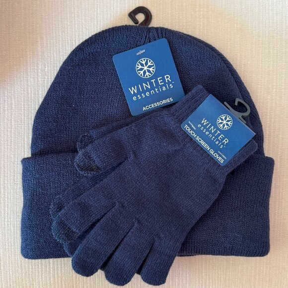 Winter Essential Touch Screen Hat & Glove Set Touch Screen Gloves - Picture 1 of 3